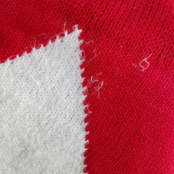 Allison Brittney 2pc Santa Knit Dress with Hat Faux Feathers Pom Poms Size Small - Picture 8 of 16